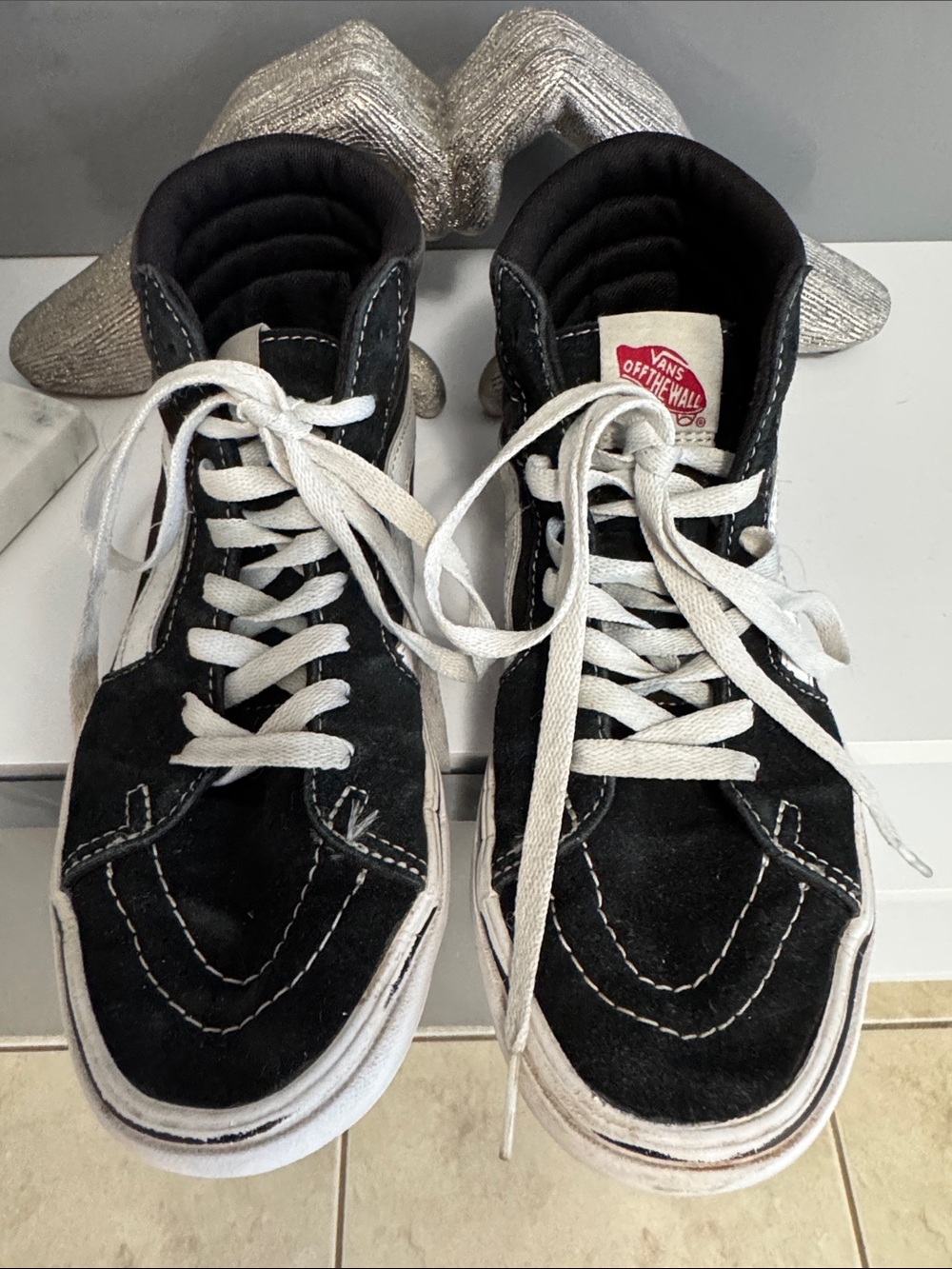 Vans Black & White High-Top Skate Sneakers